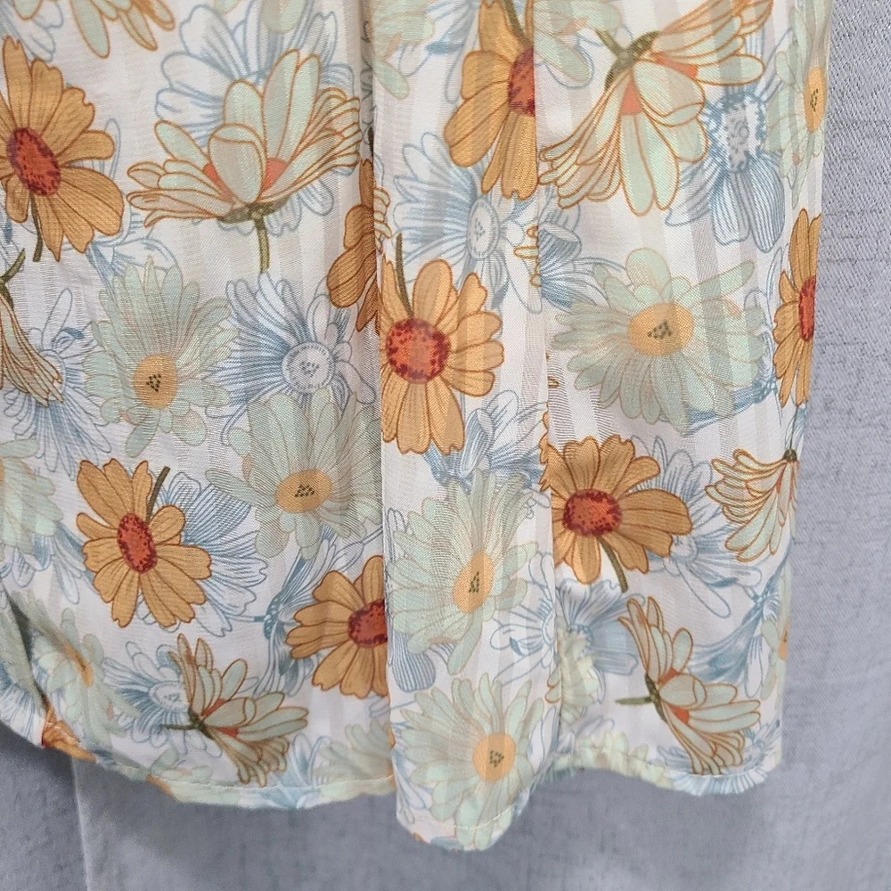 Hayden A-Line Midi Floral Skirt Casual‎ Resort Wear Sz M Lined